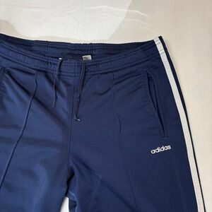 Vtg Adidas Firebird Track Pants Trefoil Baggy Wide Leg Small 33x31 Navy Blue Y2K